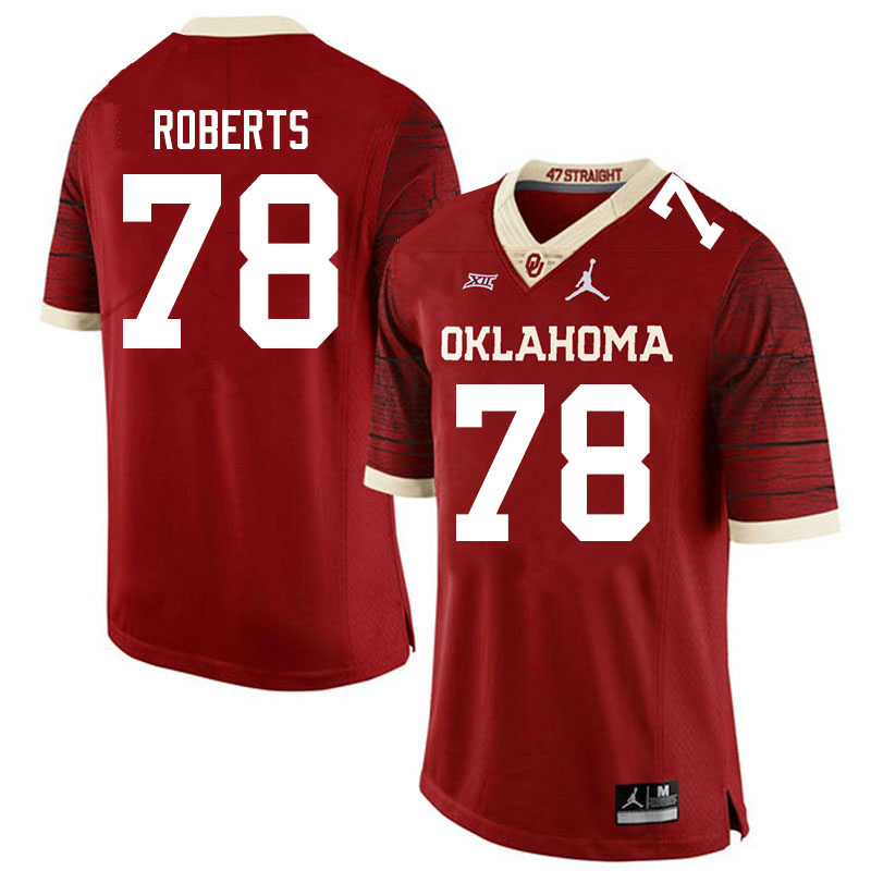 Men #78 Bryce Roberts Oklahoma Sooners Jordan Brand Limited College Football Jerseys Sale-Crimson